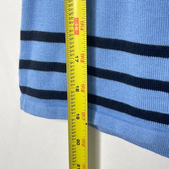 Vtg Annex Women's Blue Cotton Sweater Vest M Lightweight Tennis Varsity Preppy - Picture 3 of 6